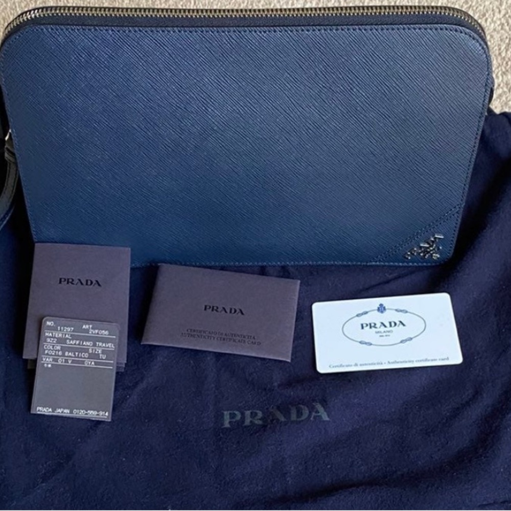 Prada Saffiano Travel Clutch Bag